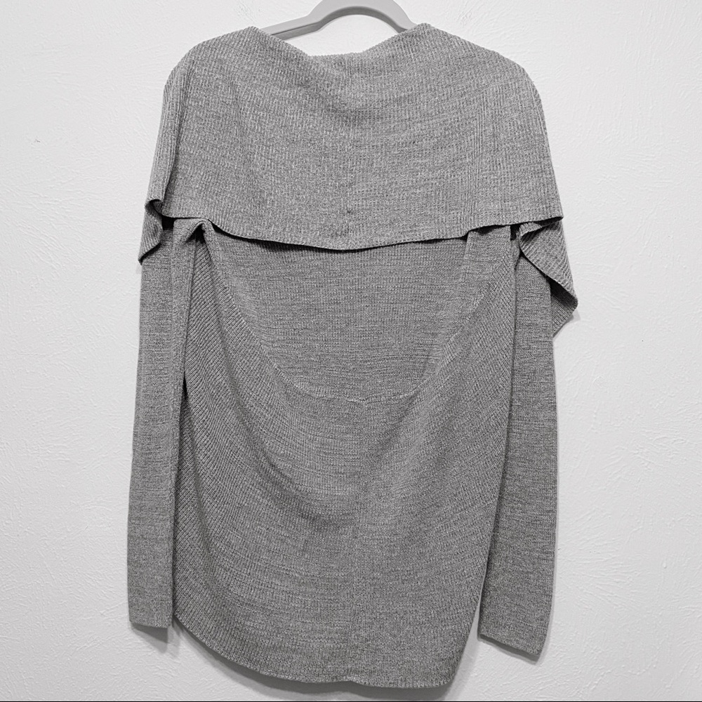 Express Gray Shawl Cocoon Open Front Cardigan - M - image 5